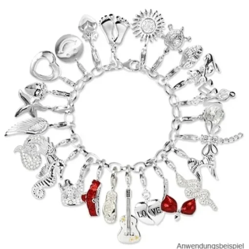 SilberDream 925 Charm FlipFlop weiß Armband Anhänger FC217W