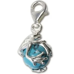 SilberDream 925 Charm Frosch Kugel türkis Armband Anhänger FC244T