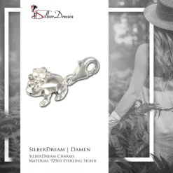 SilberDream 925 Charm Frosch Krone Armband Anhänger FC219W