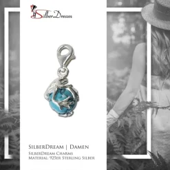SilberDream 925 Charm Frosch Kugel türkis Armband Anhänger FC244T