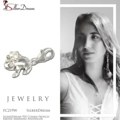 SilberDream 925 Charm Frosch Krone Armband Anhänger FC219W