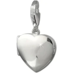 SilberDream 925 Charm Herz Medaillon Armband Anhänger FC3006