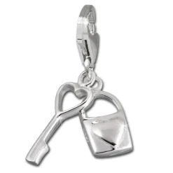 SilberDream 925 Charm Herz Schlüssel Armband Anhänger FC3117