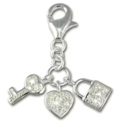 SilberDream 925 Charm Herz Schlüssel Armband Anhänger FC224W