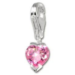 SilberDream 925 Charm Herzchen pink Armband Anhänger FC208P