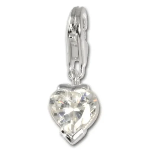 SilberDream 925 Charm Herzchen weiß Armband Anhänger FC208W