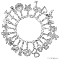 SilberDream 925 Charm Hochzeitsringe Armband Anhänger FC229W