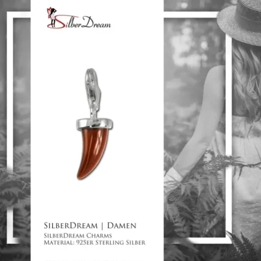 SilberDream 925 Charm Horn braun Armband Anhänger FC212N
