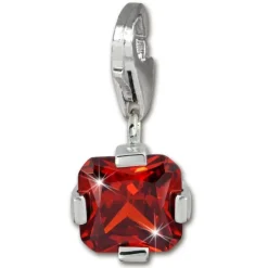 SilberDream 925 Charm Karree rot Armband Anhänger FC206R