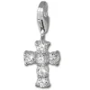 SilberDream 925 Charm Kreuz weiß Armband Anhänger FC205W