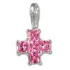 SilberDream 925 Charm Kreuz pink Armband Anhänger FC204P