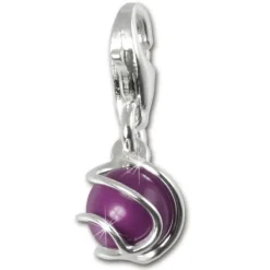 SilberDream 925 Charm lavendel Kugel Armband Anhänger FC250P