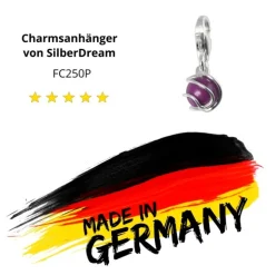 SilberDream 925 Charm lavendel Kugel Armband Anhänger FC250P