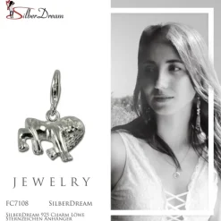 SilberDream 925 Charm Löwe Sternzeichen Anhänger FC7108
