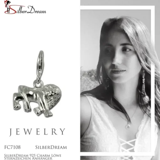 SilberDream 925 Charm Löwe Sternzeichen Anhänger FC7108