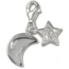 SilberDream 925 Charm Mond+Sterne Armband Anhänger FC228W