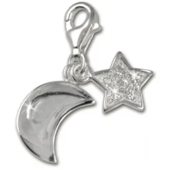 SilberDream 925 Charm Mond+Sterne Armband Anhänger FC228W