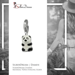 SilberDream 925 Charm Pandabär Armband Anhänger FC1019