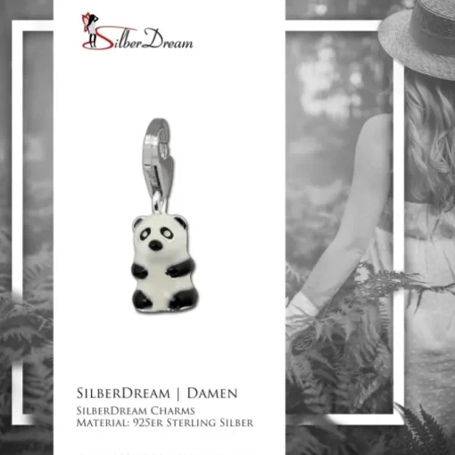 SilberDream 925 Charm Pandabär Armband Anhänger FC1019