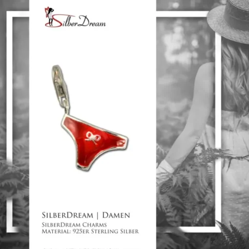 SilberDream 925 Charm Panty rot Armband Anhänger Silber FC3031R