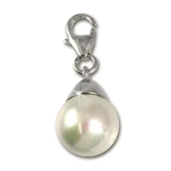 SilberDream 925 Charm Perle weiß Armband Anhänger FC211W