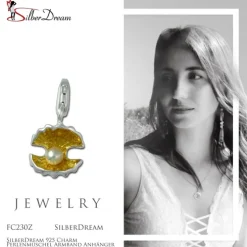 SilberDream 925 Charm Perlenmuschel Armband Anhänger FC230Z