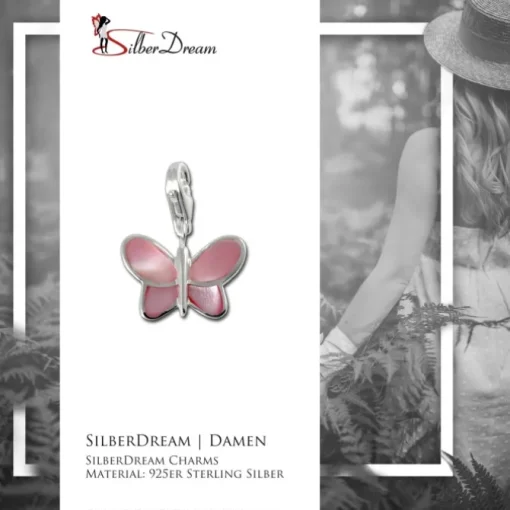 SilberDream 925 Charm Schmetterling pink FC1041P