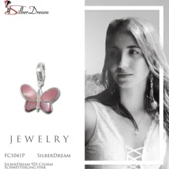 SilberDream 925 Charm Schmetterling pink FC1041P