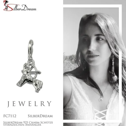 SilberDream 925 Charm Schütze Sternzeichen Anhänger FC7112