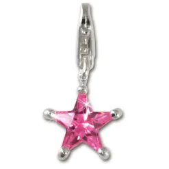SilberDream 925 Charm Stern pink Armband Anhänger FC215P