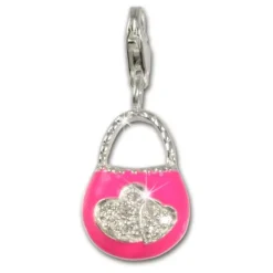 SilberDream 925 Charm Tasche pink Armband Anhänger FC3030P
