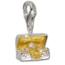SilberDream 925 Charm Truhe gold Armband Anhänger FC227WZ