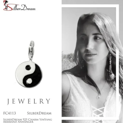 SilberDream 925 Charm YinYang Armband Anhänger FC4113