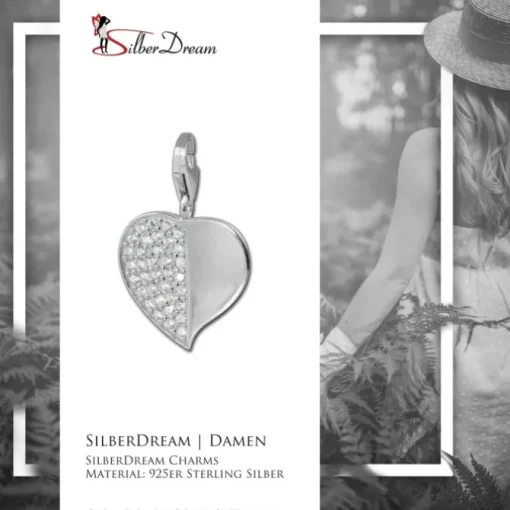SilberDream 925 Charm Zirkonia Herz Armband Anhänger FC233W