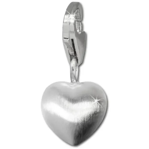 SilberDream 925 Silber Charm Herz matt Armband Anhänger FC3108