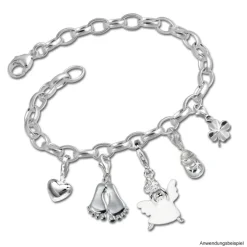 SilberDream 925 Silber Charm Bettelarmband Fußkette 25cm FC0110