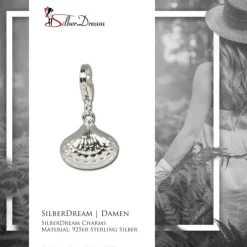 SilberDream 925 Silber Charm Muschel groß Armband Anhänger FC607
