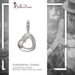 SilberDream 925 Silber Charm Herz Armband Anhänger FC3012