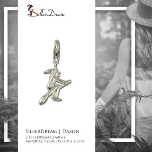SilberDream 925 Silber Charm Hexe Armband Anhänger FC3087