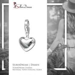 SilberDream 925 Silber Charm Herz glanz Armband Anhänger FC3144