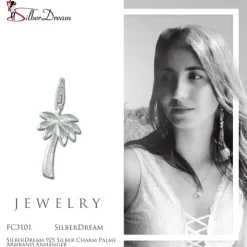 SilberDream 925 Silber Charm Palme Armband Anhänger FC3101