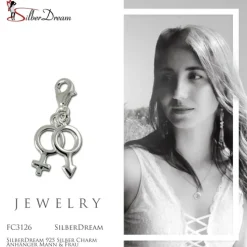 SilberDream 925 Silber Charm Anhänger Mann & Frau FC3126