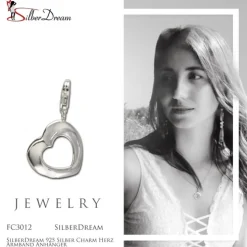 SilberDream 925 Silber Charm Herz Armband Anhänger FC3012