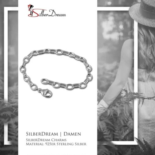 SilberDream 925 Silber Charm Bettelarmband Fußkette 28cm FC0111