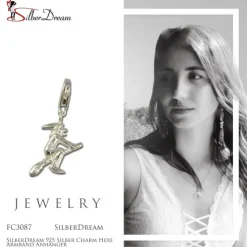 SilberDream 925 Silber Charm Hexe Armband Anhänger FC3087