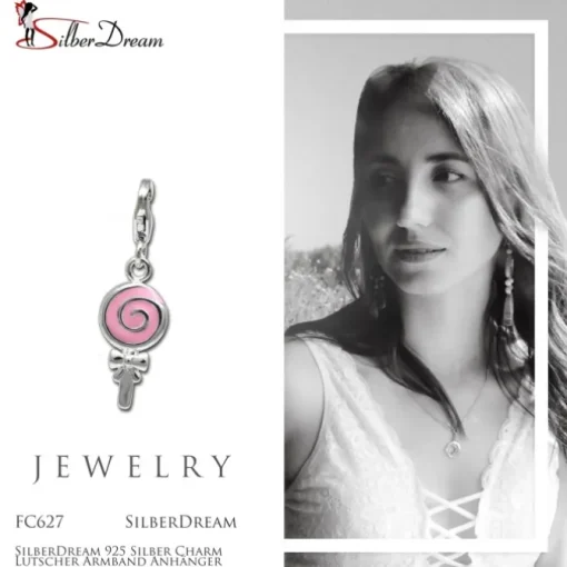 SilberDream 925 Silber Charm Lutscher Armband Anhänger FC627