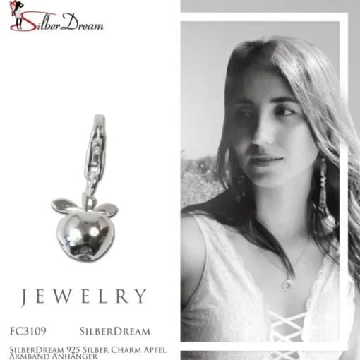 SilberDream 925 Silber Charm Apfel Armband Anhänger FC3109