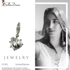 SilberDream 925 Silber Charm Marienkäfer Armband Anhänger FC501