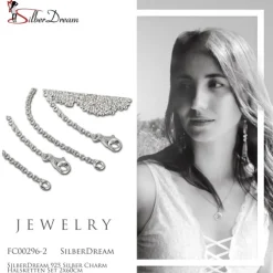 SilberDream 925 Silber Charm Halsketten Set 2x60cm FC00296-2