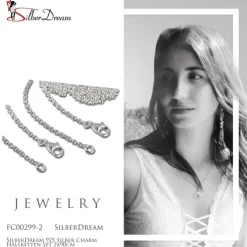 SilberDream 925 Silber Charm Halsketten Set 2x90cm FC00299-2